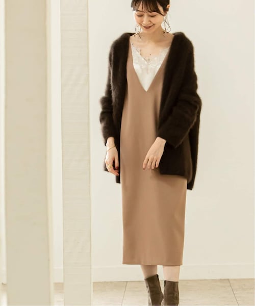 Noble T/WダブルクロスVネックワンピース 未使用 Noble（ノーブル）の「《予約》T/WダブルクロスVネックワンピース