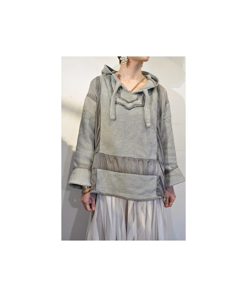 RehersalL（リハーズオール）の「トリミングメキシカンパーカー（パーカー・レディース・ホワイト/ブルー/グレー/その他・one）」の2枚目の写真