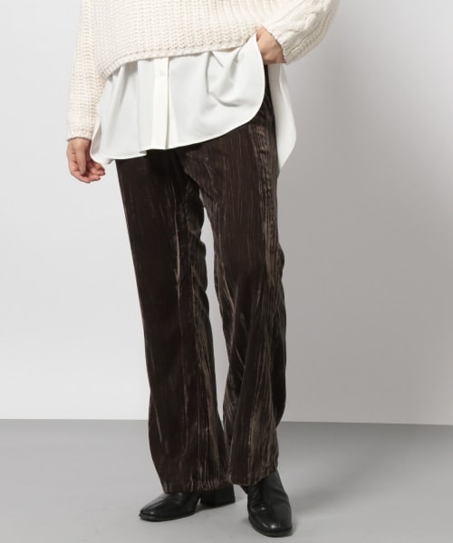 PAGEBOY（ページボーイ）の「【WEB先行予約】クラッシュベロアルーズパンツ（パンツ・レディース・ブラック/グレージュ/ダークブラウン・F）」の3枚目の写真