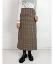 no brand | ｟即納｠semi flare plaid skirt (set up)(スカート)