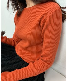 no brand | crew neck rib knit(ニット/セーター)