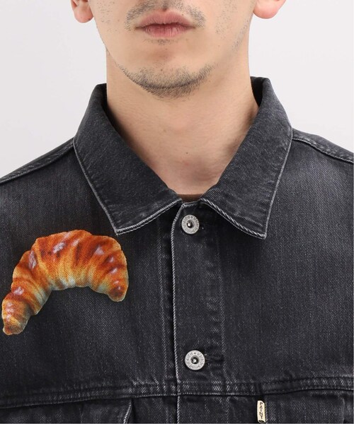 WISM（ウィズム）の「FOOD HAND-PAINTED DENIM JACKET（ジャケット/アウター・ブラック/M/残り1点/L）」の6枚目の写真