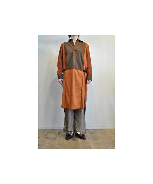 RehersalL（リハーズオール）の「M55トリミングシャツワンピース（ワンピース・レディース・ホワイト/ブラウン/ブラック・one）」の3枚目の写真