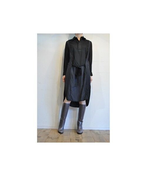 RehersalL（リハーズオール）の「M55トリミングシャツワンピース（ワンピース・レディース・ホワイト/ブラウン/ブラック・one）」の2枚目の写真