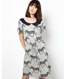 Orla Kiely（-）の「Orla Kiely Scallop Collar Dress with Zebra