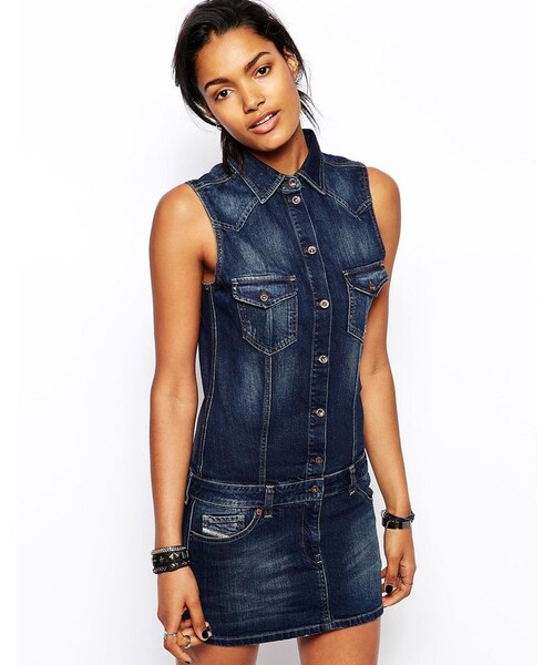 DIESEL（ディーゼル）の「Diesel Denim Mini Dress（ワンピース・blue・L-UK 14/XS-UK 8）」の3枚目の写真