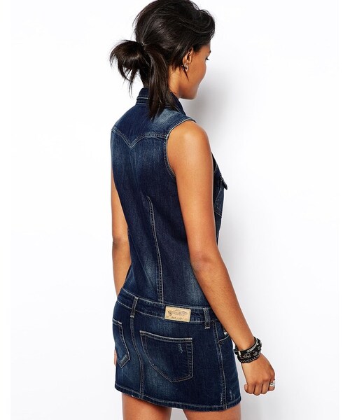 DIESEL（ディーゼル）の「Diesel Denim Mini Dress（ワンピース・blue・L-UK 14/XS-UK 8）」の4枚目の写真