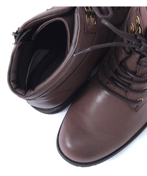 PAGEBOY(ページボーイ)の「リブ付きレースアップショートブーツ(シューズ・レディース・グレー/ブラック/ブラウン/キャメル・M/L)」の10枚目の写真