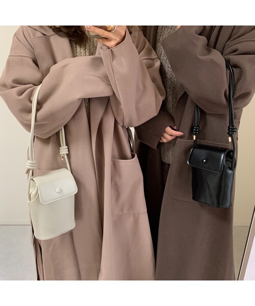 no brand（ノーブランド）の「フェイクレザーミニポシェット