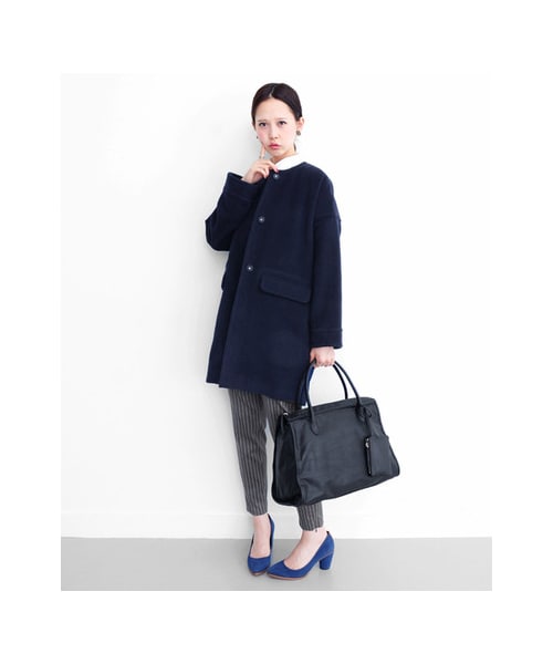 KBF（ケイビーエフ）の「ファーティペットコクーンコート（ジャケット/アウター・レディース・NVY×brown/CCL×beige/GRY×camel・one）」の14枚目の写真