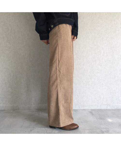 copine(コピン)の「ベルト取り外し可能!ハイライズタック入りソフトコーデュロイワイドパンツ(その他パンツ・レディース・その他)」の13枚目の写真