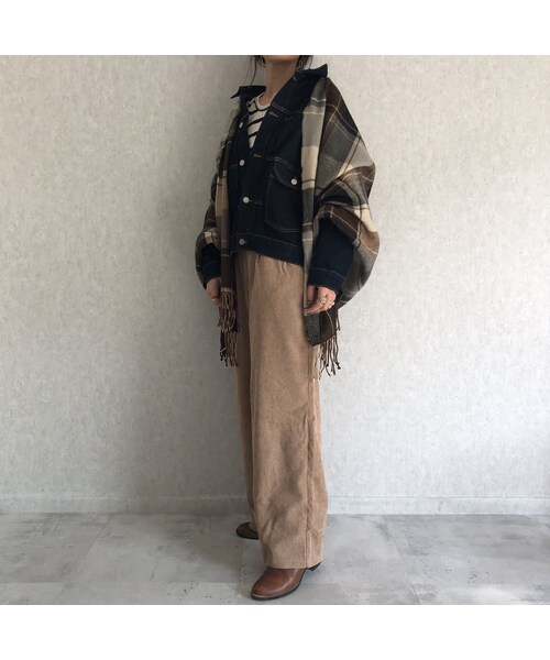 copine(コピン)の「ベルト取り外し可能!ハイライズタック入りソフトコーデュロイワイドパンツ(その他パンツ・レディース・その他)」の10枚目の写真