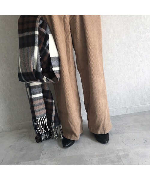 copine(コピン)の「ベルト取り外し可能!ハイライズタック入りソフトコーデュロイワイドパンツ(その他パンツ・レディース・その他)」の8枚目の写真