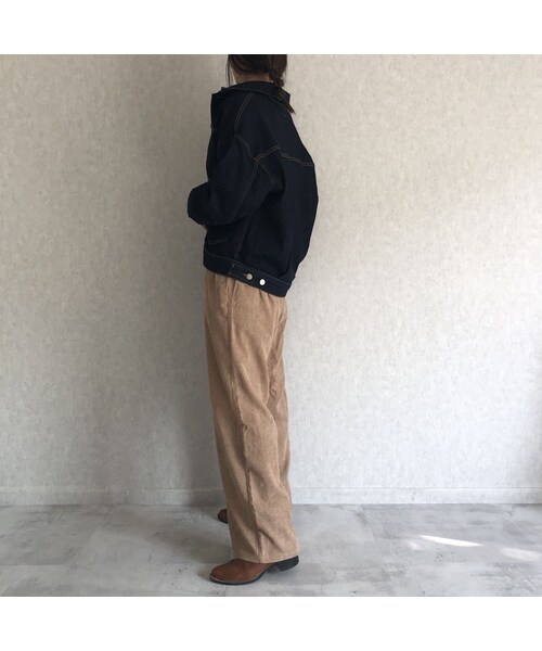 copine(コピン)の「ベルト取り外し可能!ハイライズタック入りソフトコーデュロイワイドパンツ(その他パンツ・レディース・その他)」の12枚目の写真