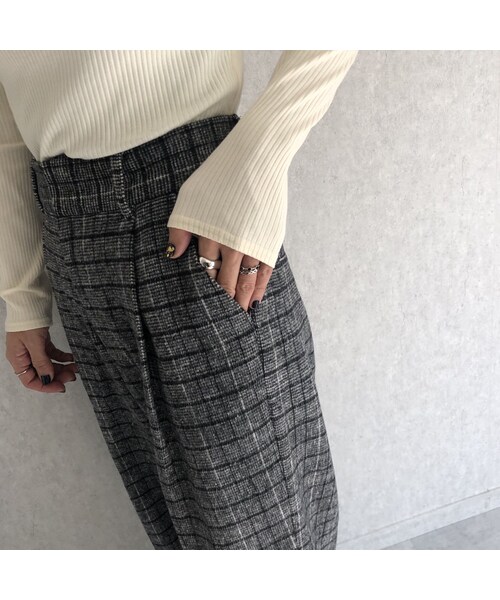 copine（コピン）の「あったか素材！ウエストゴムチェック柄タックパンツ【クリックポスト対象商品】（その他パンツ・レディース・その他）」の5枚目の写真