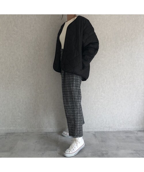 copine（コピン）の「あったか素材！ウエストゴムチェック柄タックパンツ【クリックポスト対象商品】（その他パンツ・レディース・その他）」の2枚目の写真