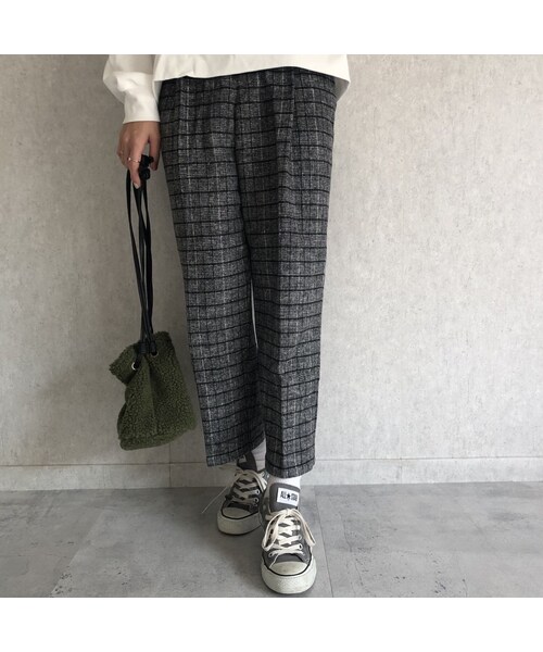 copine（コピン）の「あったか素材！ウエストゴムチェック柄タックパンツ【クリックポスト対象商品】（その他パンツ・レディース・その他）」の13枚目の写真