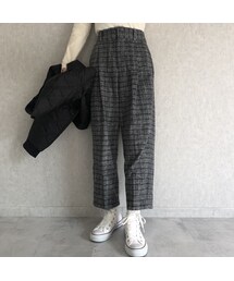 copine | あったか素材！ウエストゴムチェック柄タックパンツ【クリックポスト対象商品】(その他パンツ)