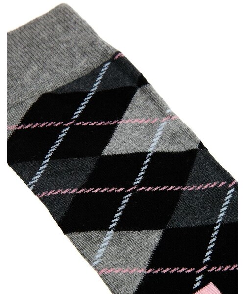 Happy Socks（ハッピーソックス）の「Happy Socks Argyle Socks（レッグウェア・greymulti・One Size）」の4枚目の写真