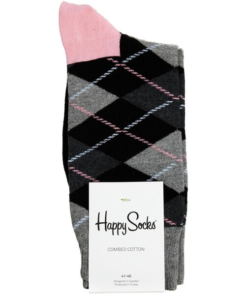 Happy Socks（ハッピーソックス）の「Happy Socks Argyle Socks（レッグウェア・greymulti・One Size）」の2枚目の写真