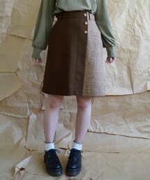 179/WG NICOLE CLUB | チェック切り替えAラインスカート(スカート)