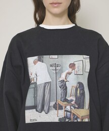 ノーマンロックウェルプリントクルーネックスウェット Name.（ネーム）の「ノーマンロックウェルプリントクルーネック