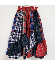 Handmade（ハンドメイド）の「フリルタックスカート（こども140）タータンチェック（スカート・キッズ）」