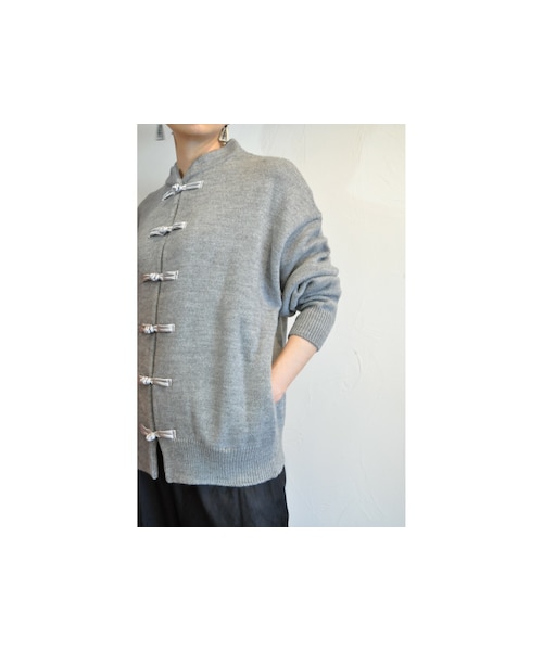 FLAG by ALEXIA STAM（フラッグバイアリシアスタン）の「チャイナニットジャケット（その他アウター・レディース・レッド/グレー/ブラック・one）」の3枚目の写真