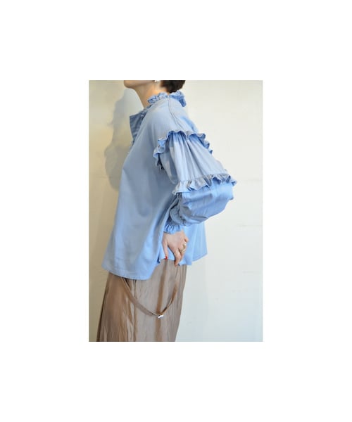 RehersalL（リハーズオール）の「ツイルフリルブラウス（シャツ 