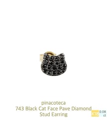 pinacoteca | ピナコテーカ 743 ブラック キャット フェイス パヴェ ダイヤモンド スタッド ピアス 片耳(ピアス(片耳用))