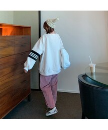 reversal もこもこトレーナー にこクマ もこもこ ぷくぷく イニシャル ワッペン 刺繍