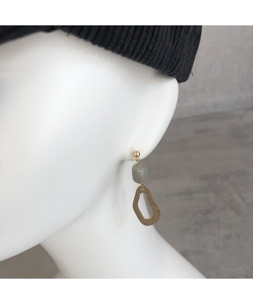 copine（コピン）の「ストーン×変形ゴールドピアス/イヤリング【クリックポスト対象商品】（ピアス（両耳用）・レディース・その他）」の6枚目の写真