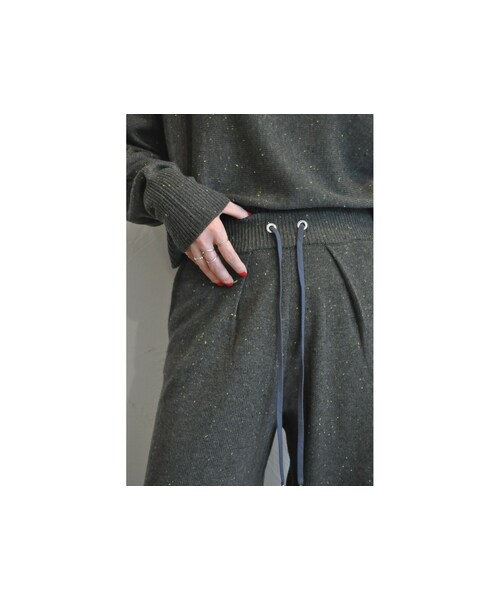 FLAG by ALEXIA STAM(フラッグバイアリシアスタン)の「ネップヤーンルーズパンツ(その他パンツ・レディース・ホワイト/グリーン・one)」の2枚目の写真