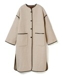 GRL | ライナー付きパイピングノーカラーコート(無領大衣)