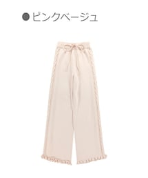 Bobon21 裾レースクラシカルガーリーフレアパンツ 黒 bobon21 裾レースクラシカルガーリーフレアパンツ パンツ