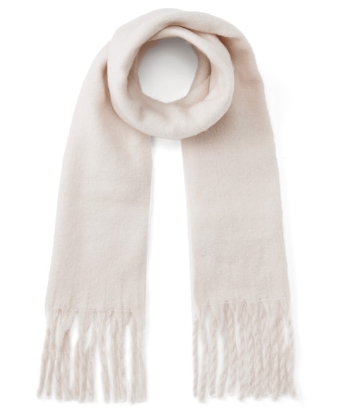 GRL（グレイル）の「フリンジマフラー（マフラー・レディース・モカ/ベージュ/グリーン/アイボリー/チャコール/ブラウン/ブラック/グレージュ・F）」の2枚目の写真