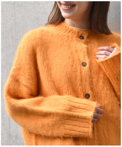 w closet(ダブルクローゼット)の「3G起毛加工カーディガン(トップス・レディース・オフホワイト/オレンジ/サックス・FREE/M/L)」の19枚目の写真