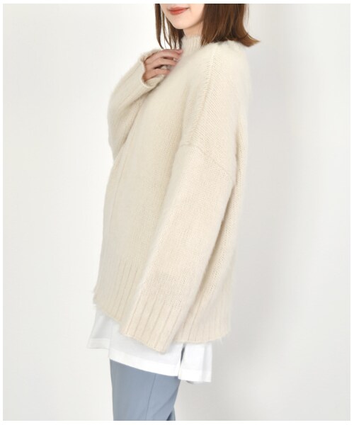 w closet(ダブルクローゼット)の「3G起毛加工カーディガン(トップス・レディース・オフホワイト/オレンジ/サックス・FREE/M/L)」の8枚目の写真