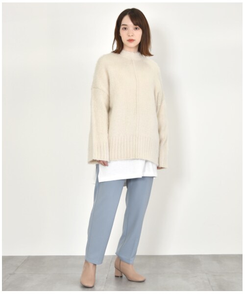 w closet(ダブルクローゼット)の「3G起毛加工カーディガン(トップス・レディース・オフホワイト/オレンジ/サックス・FREE/M/L)」の7枚目の写真