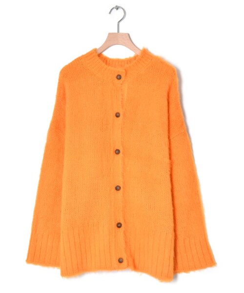 w closet(ダブルクローゼット)の「3G起毛加工カーディガン(トップス・レディース・オフホワイト/オレンジ/サックス・FREE/M/L)」の3枚目の写真