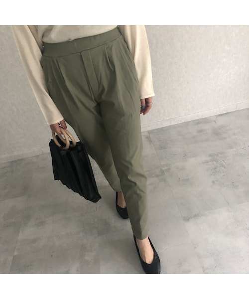 copine（コピン）の「12月4日再入荷！楽な履き心地スーパーストレッチ！あったか裏起毛ツイルタックパンツ(3color)【クリックポスト対象商品】（その他パンツ・レディース・その他）」の4枚目の写真