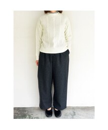 STORES.jp（ストアーズドットジェーピー）の「HEAVENLY(ヘブンリー)ウールミックスタックワイドパンツ チャコール（スラックス・レディース）」