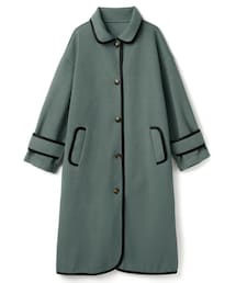 GRL（グレイル）の「ステンカラーウールタッチパイピングコート（その他アウター・レディース）」