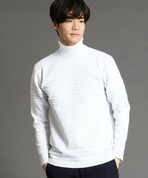 HIDEAWAYS NICOLE(ハイダウェイニコル)の「タートルネックニット(ニット/セーター・メンズ・ブルー/ホワイト/ブラック/レッド・46(M))」の2枚目の写真