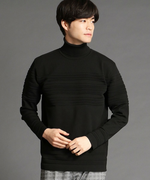 HIDEAWAYS NICOLE(ハイダウェイニコル)の「タートルネックニット(ニット/セーター・メンズ・ブルー/ホワイト/ブラック/レッド・46(M))」の3枚目の写真