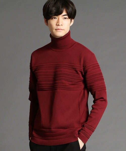 HIDEAWAYS NICOLE(ハイダウェイニコル)の「タートルネックニット(ニット/セーター・メンズ・ブルー/ホワイト/ブラック/レッド・46(M))」の4枚目の写真