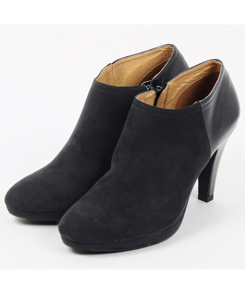 ORiental TRaffic(オリエンタルトラフィック)の「バイカラーショートブーツ(シューズ・レディース・ブラック/パープル/レッド・S/M/L/LL)」の3枚目の写真