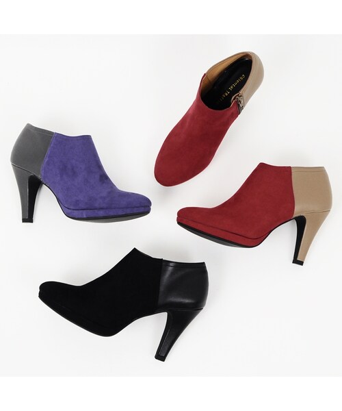 ORiental TRaffic(オリエンタルトラフィック)の「バイカラーショートブーツ(シューズ・レディース・ブラック/パープル/レッド・S/M/L/LL)」の9枚目の写真