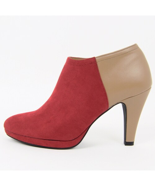 ORiental TRaffic(オリエンタルトラフィック)の「バイカラーショートブーツ(シューズ・レディース・ブラック/パープル/レッド・S/M/L/LL)」の5枚目の写真