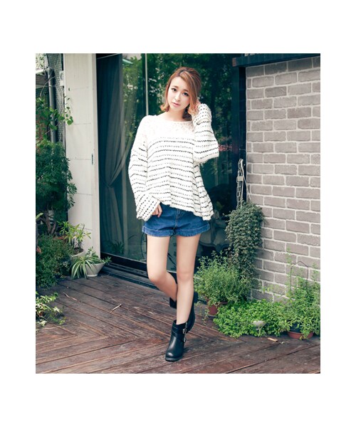 gracegift（グレースギフト）の「層次感金釦皮帶工程短靴（シューズ・レディース・黑/咖/棕・35/36/37/38/39/40/41）」の7枚目の写真